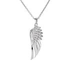 Guardian Angel Wing Feather Pendant Necklace  Necklace  Charmora Jewelry