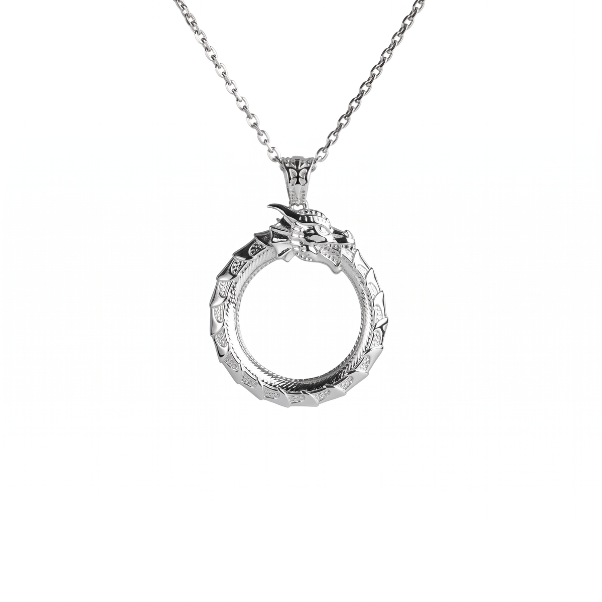 Ouroboros Dragon Eternal Cycle Necklace  Necklace  Charmora Jewelry