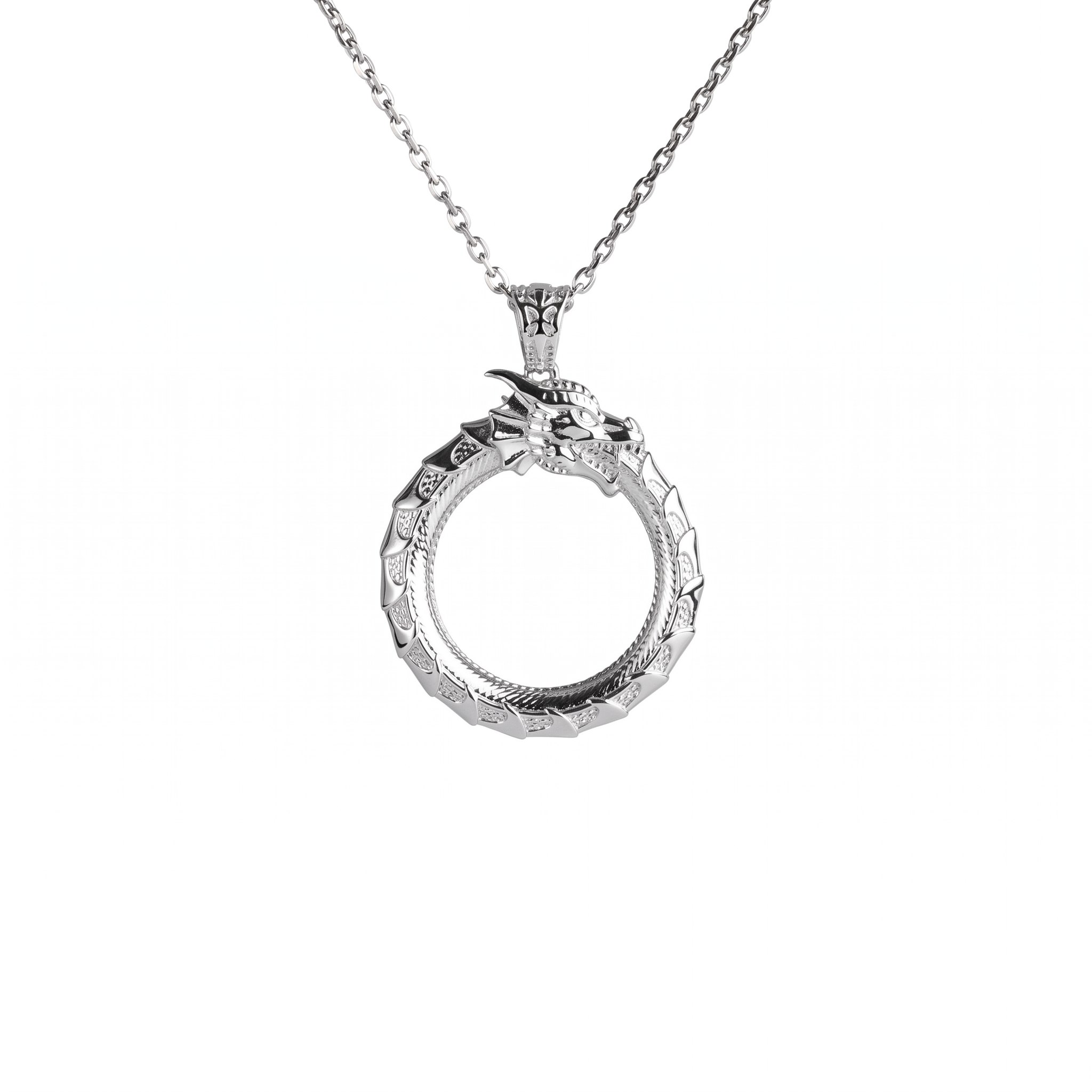 Ouroboros Dragon Eternal Cycle Necklace  Necklace  Charmora Jewelry