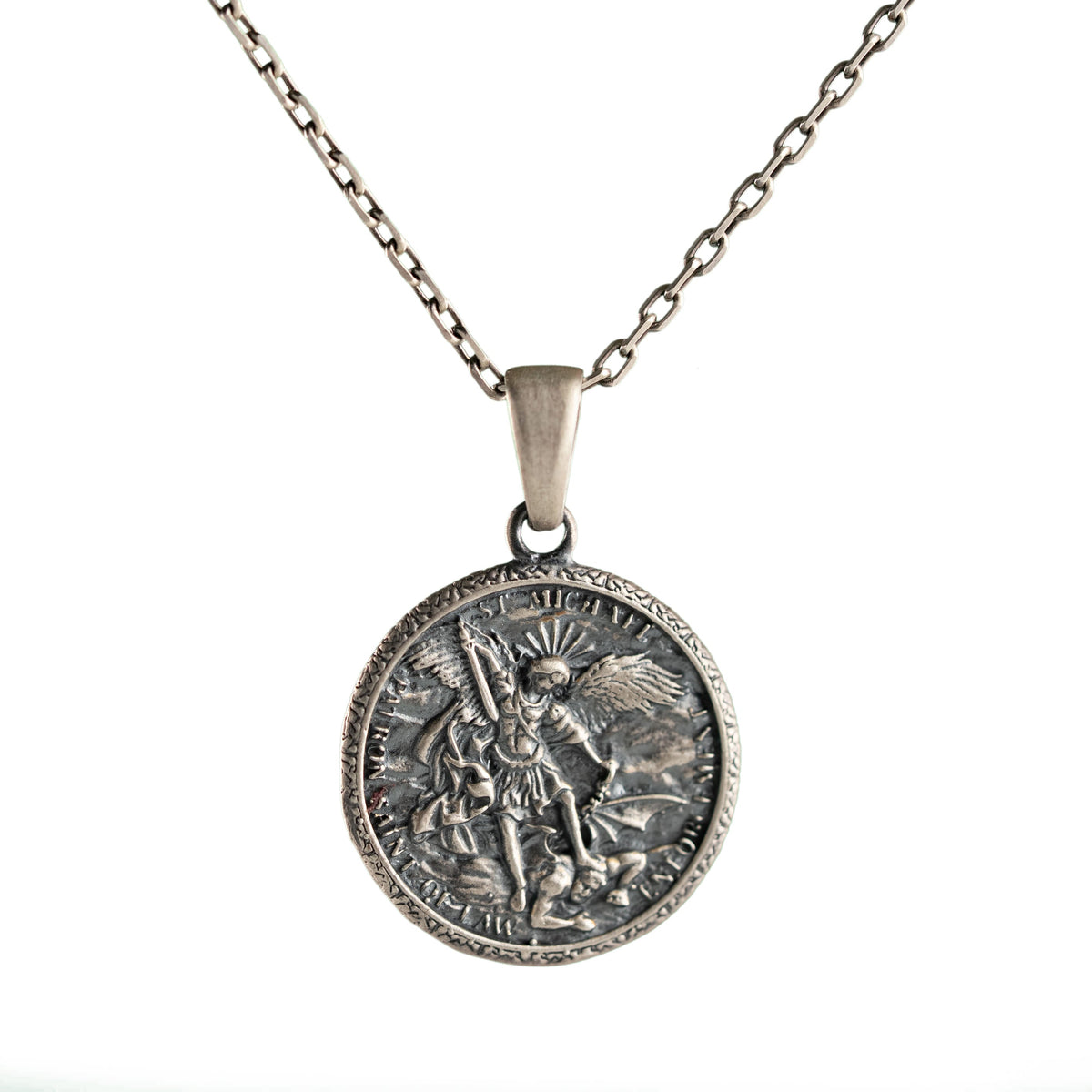St Michael Archangel Relief Motif Jewelry Set  Charmora Jewelry