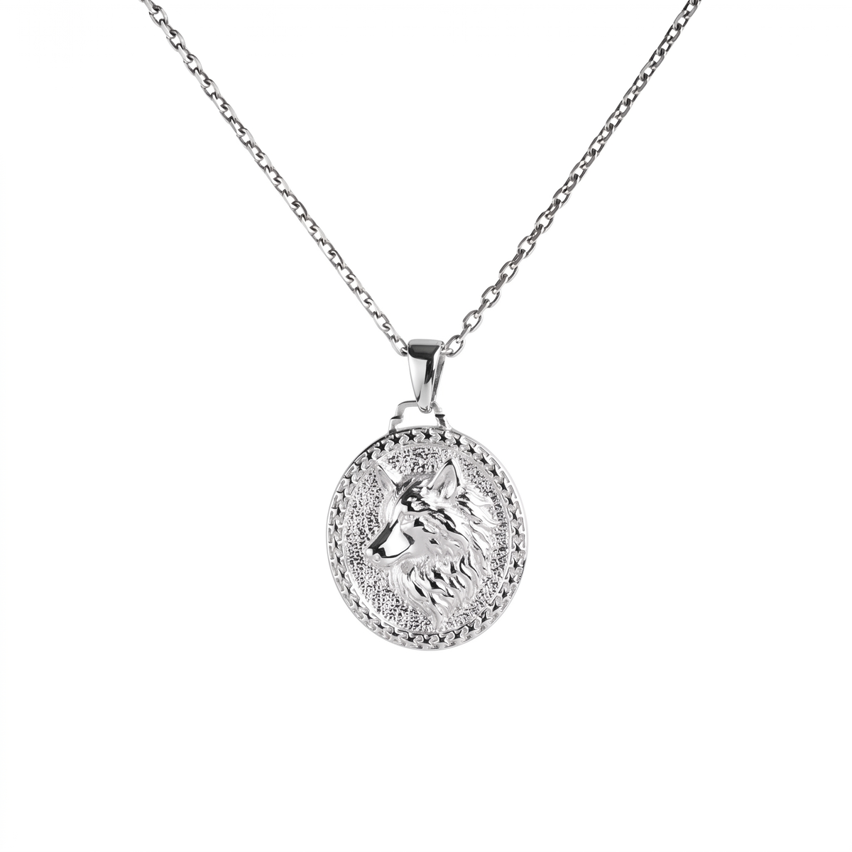 Wolf Guardian Medallion Necklace  Necklace  Charmora Jewelry