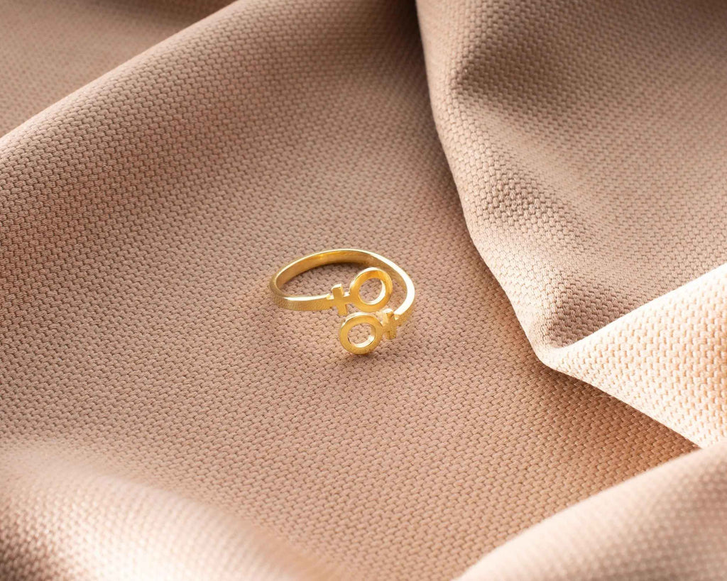 Sterling Silver Double Venus Ring: LGBTQ Pride Jewelry