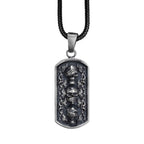 Sterling Silver Three Wise Skulls Necklace: Gothic Pendant Jewelry