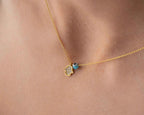 Gold Hamsa Necklace: Sterling Silver Fatima Hand Pendant
