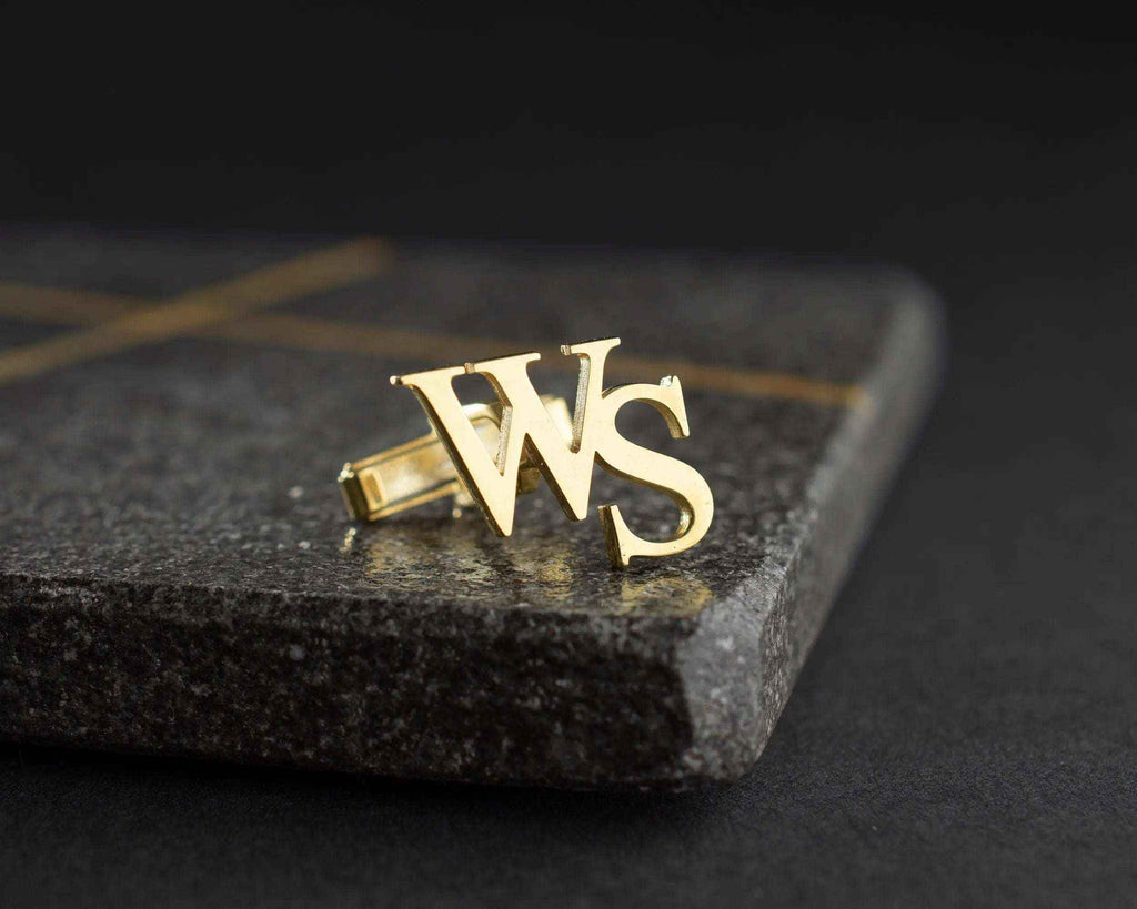 Personalized Initial Cufflinks: 925 Sterling Silver Custom Engraved
