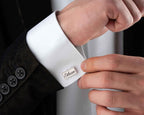 Engraved Sterling Silver Name Cufflinks, Personalized Gift