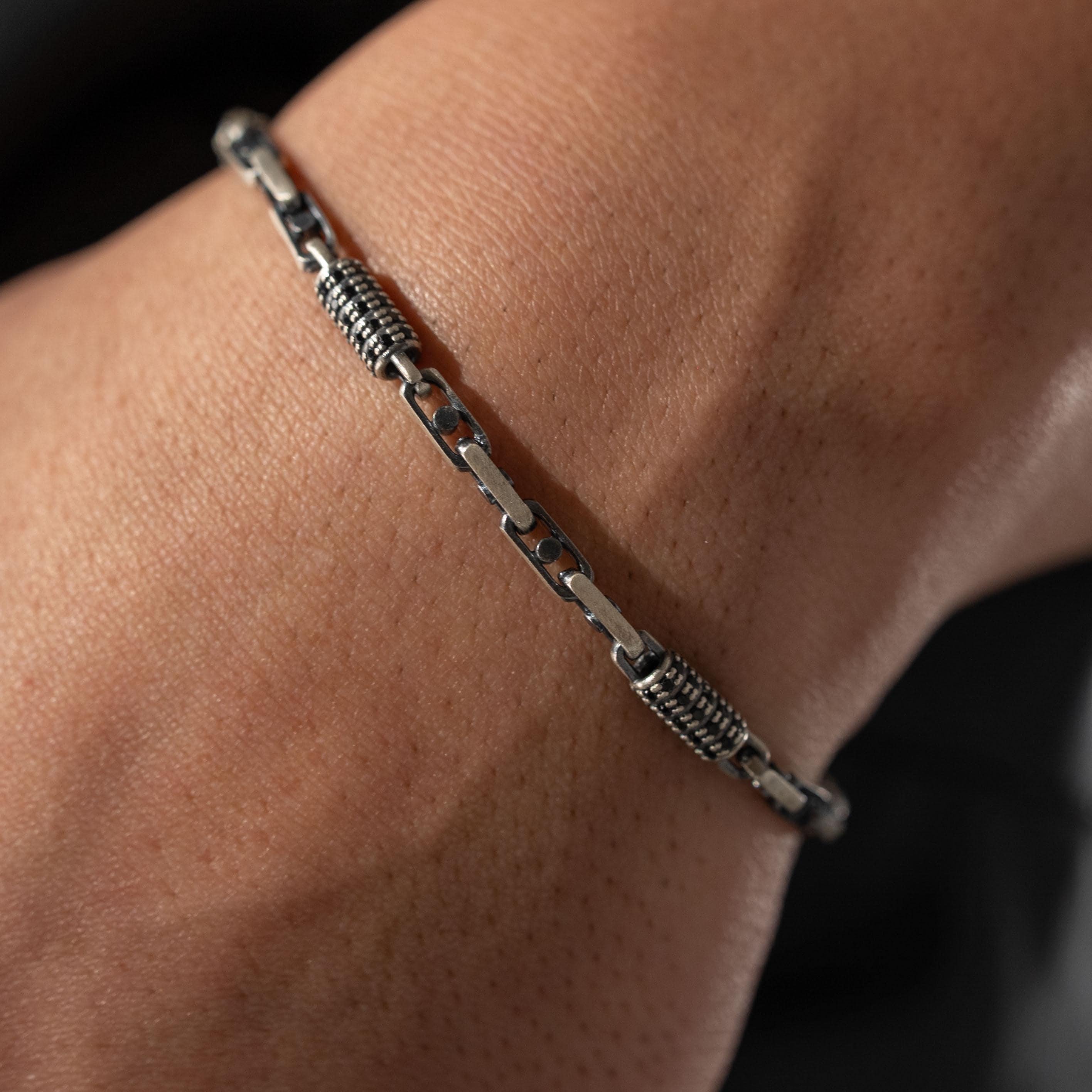 Zirconia Byzantine Link Chain Bracelet  Bracelet  Charmora Jewelry