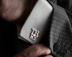 Personalized Initial Cufflinks, Sterling Silver Wedding Groomsmen Gift