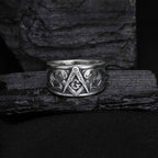 Sterling Silver Masonic Ring: Freemason Symbol Jewelry Gift