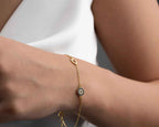 Blue Evil Eye Bracelet: Sterling Silver Gold Protection Jewelry
