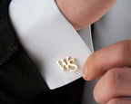 Personalized Initial Cufflinks: 925 Sterling Silver Custom Engraved