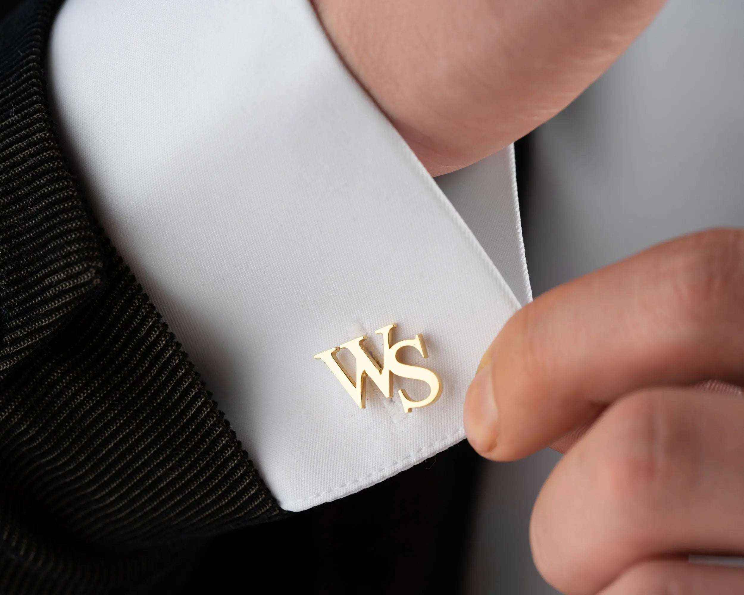 Personalized Initial Cufflinks: 925 Sterling Silver Custom Engraved