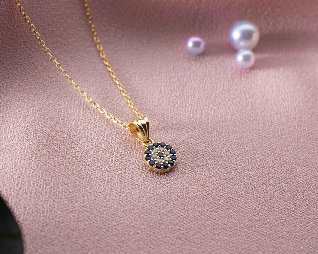 Sterling Silver Evil Eye Necklace: Protective Amulet Pendant