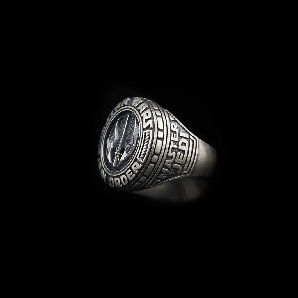 Sterling Silver Star Wars Ring: Jedi Order Symbol, Galactic Jewelry   Charmora Jewelry