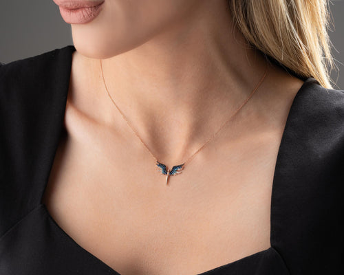 Sterling Silver Archangel Michael Necklace: Guardian Angel Wings