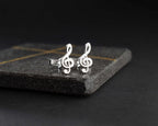 Sterling Silver Music Note Cufflinks: Musician Wedding Groomsmen Gift   Charmora Jewelry