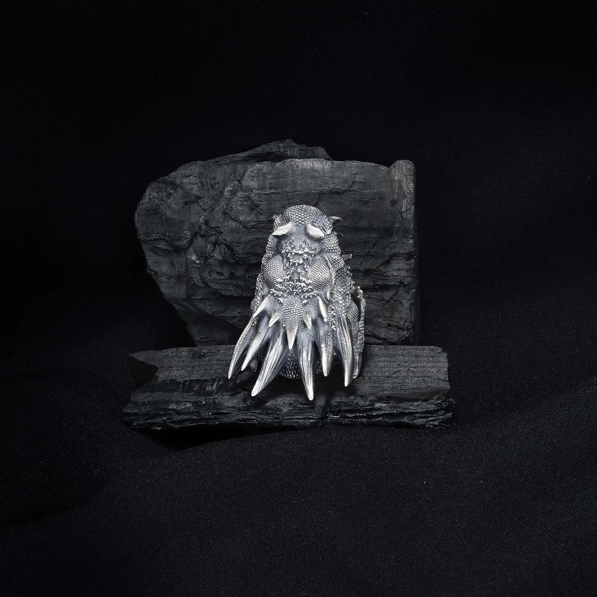 Sterling Silver Dragon Ring: Handmade Asian Mythology Jewelry   Charmora Jewelry