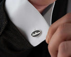 Personalized Sterling Silver Cufflinks: Engraved Initial Wedding Groomsmen Gift   Charmora Jewelry