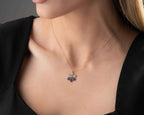 Sterling Silver Snowflake Necklace, Rose Gold Finish, Christmas Jewelry