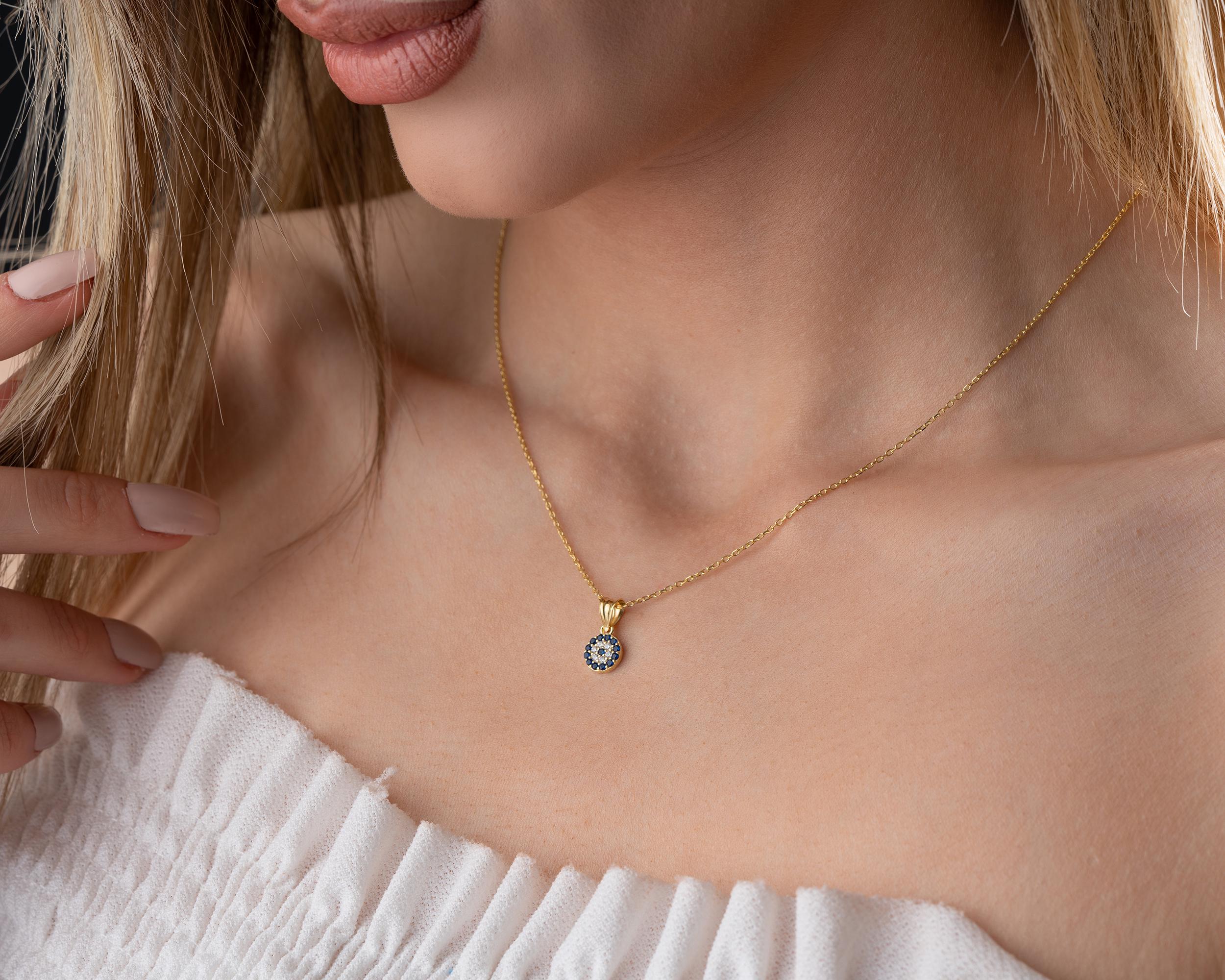 Collier mauvais œil en argent sterling : Pendentif amulette protectrice