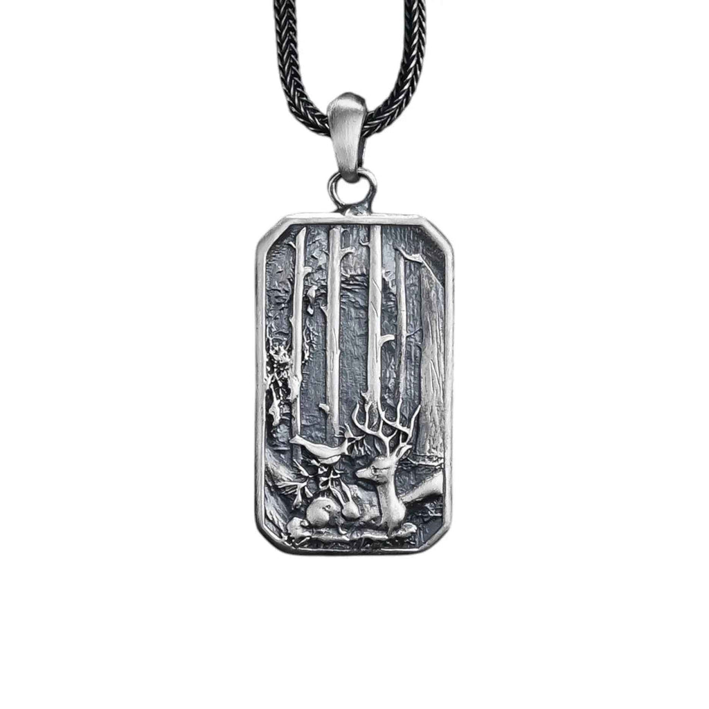 Sterling Silver Deer Necklace: Handmade Forest Stag Pendant