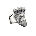 Sterling Silver Gorilla Head Ring: Biker Animal Jewelry