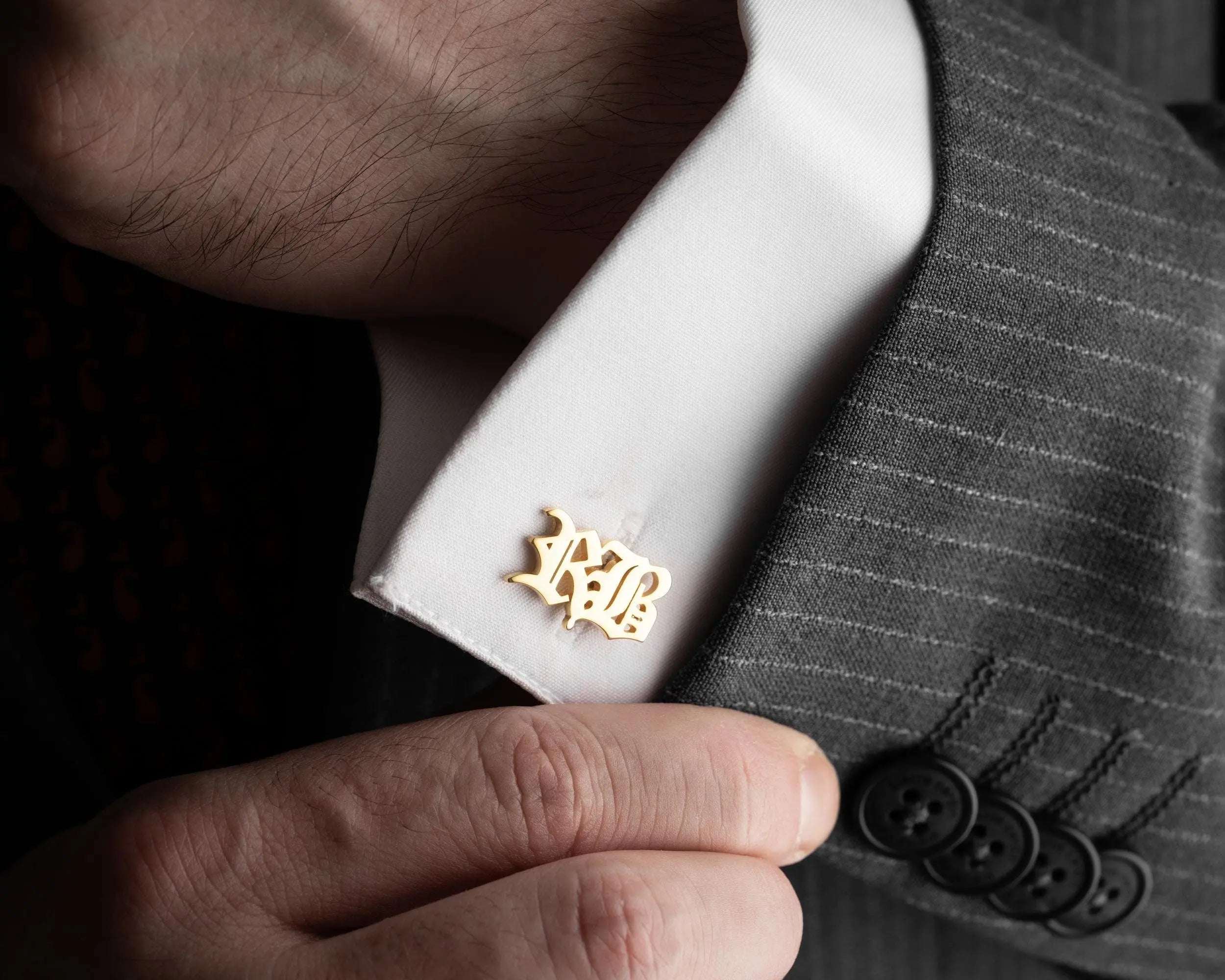 Personalized Sterling Silver Initial Cufflinks: Wedding Groomsmen Gift   Charmora Jewelry