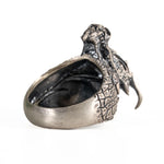 Gothic Dragon Head Relief Motif Ring  Ring  Charmora Jewelry