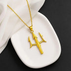 Sterling Silver Trident Necklace: Poseidon's Spear Pendant, Mythology Jewelry   Charmora Jewelry