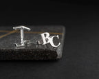 Personalized Sterling Silver Cufflinks, Groom Wedding Gift   Charmora Jewelry