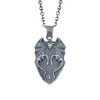 Oxidized Sterling Silver Dragon Pendant Necklace: Handmade Charm