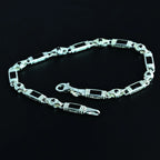 Black Zircon Baguette Stone Bracelet Handmade Sterling Silver Chain   Charmora Jewelry