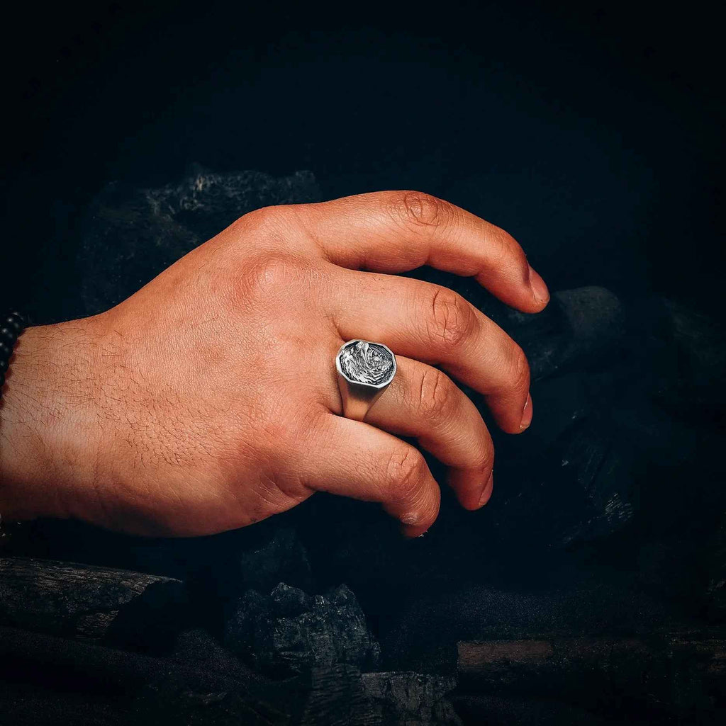 Silver Hercules Nemean Lion Greek Gods Ring, Men's Ancient Greek Mythology Jewelry, Mythological Gift