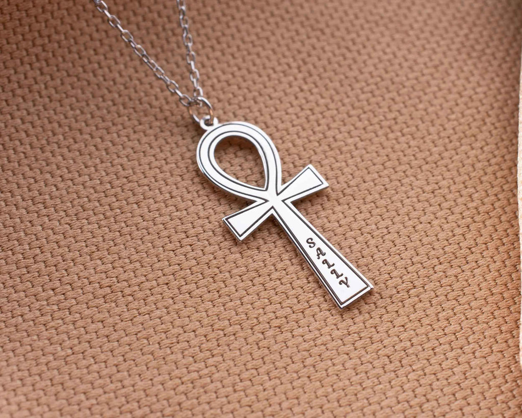 Custom Sterling Silver Ankh Necklace: Personalized Egyptian Jewelry