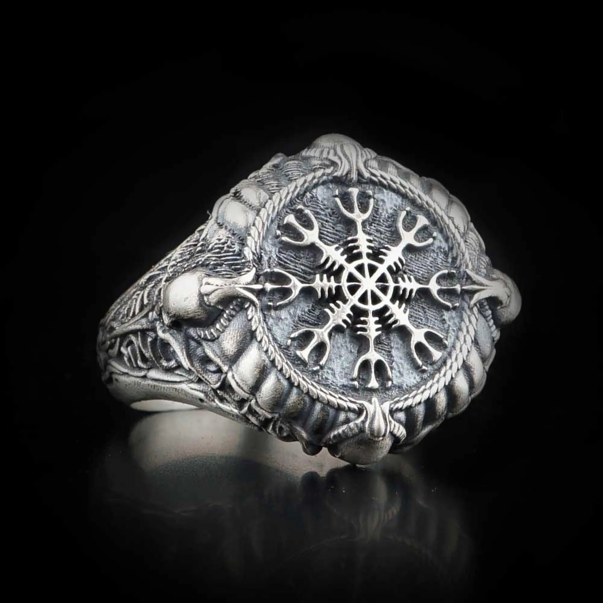 Bague chevalière Viking en argent sterling : Arbre de vie Yggdrasil, bijoux nordiques