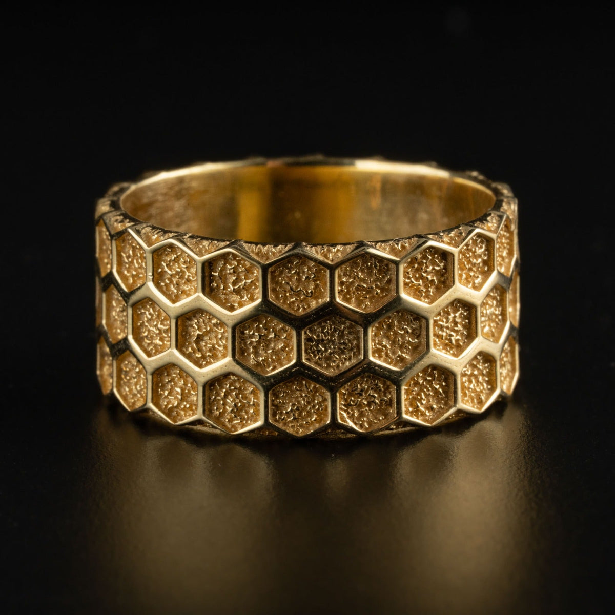 Honeycomb Hexagon Ring  Ring  Charmora Jewelry