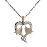 Twin Dragons Heart Necklace  Necklace  Charmora Jewelry