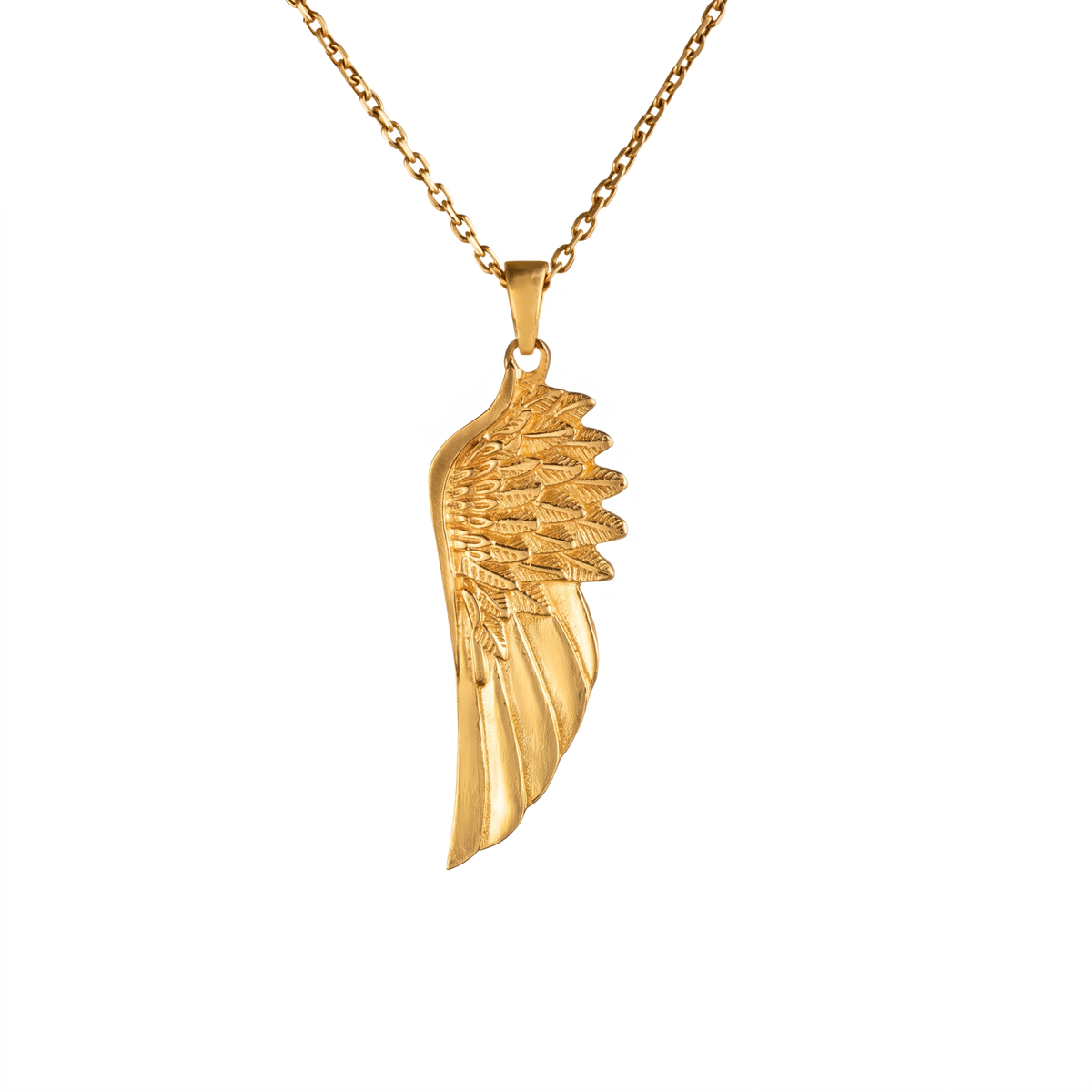 Guardian Angel Wing Feather Pendant Necklace  Necklace  Charmora Jewelry