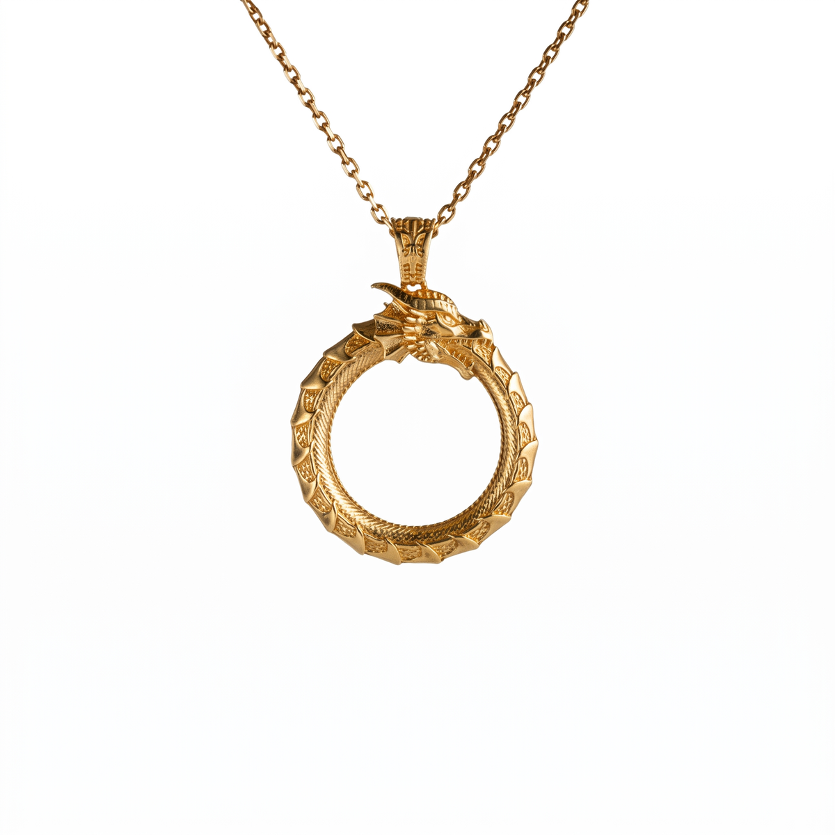 Ouroboros Dragon Eternal Cycle Necklace  Necklace  Charmora Jewelry