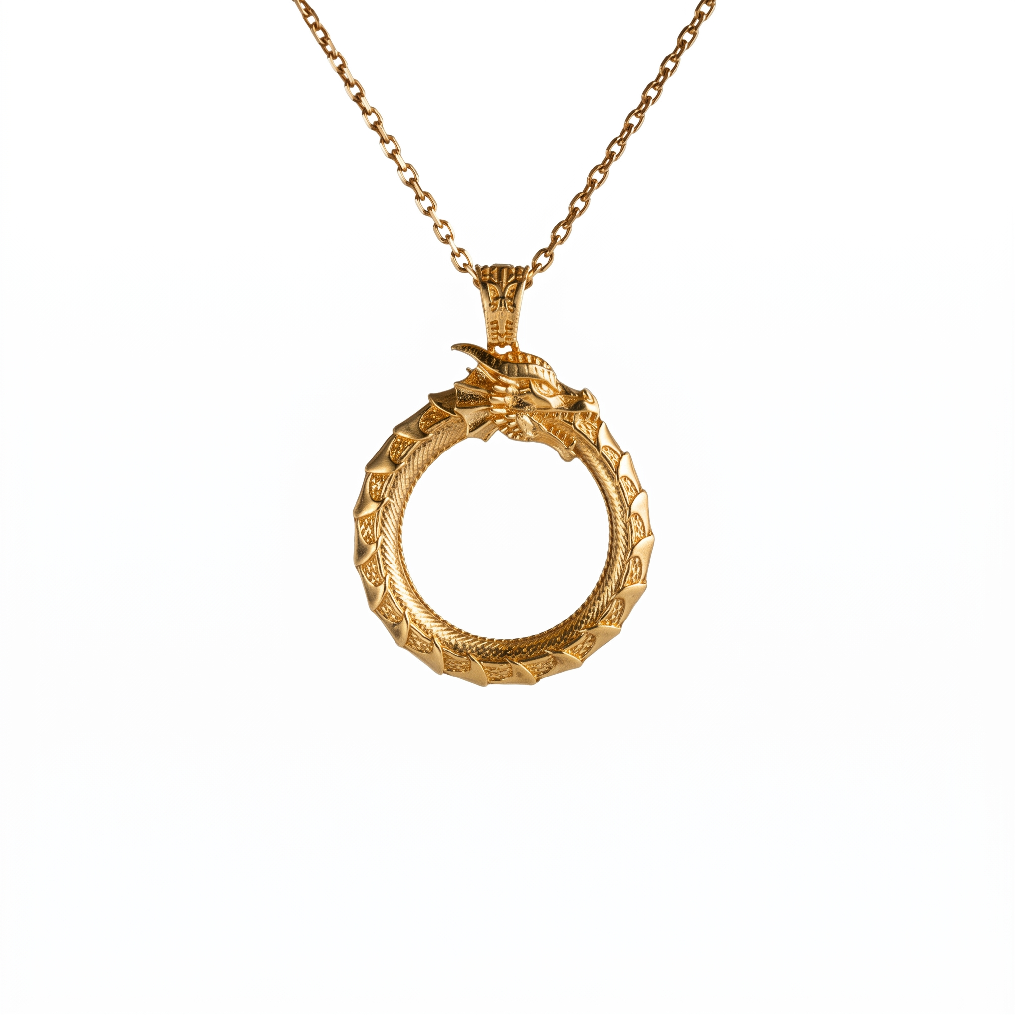 Ouroboros Dragon Eternal Cycle Necklace  Necklace  Charmora Jewelry
