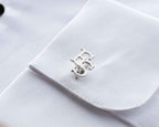 Custom Initial Cufflinks: Engraved Sterling Silver Groomsmen Gift