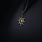 Sterling Silver Nautical Ship Wheel Necklace Gold Pendant   Charmora Jewelry