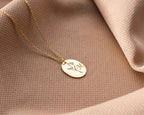 Birth Flower Initial Necklace: Engraved Sterling Silver Personalized Jewelry