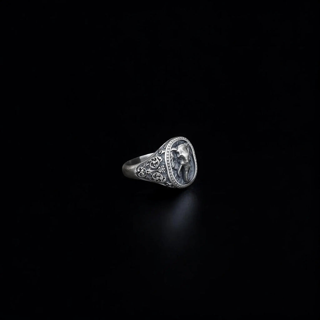 Handmade Sterling Silver Elephant Ring: Animal Jewelry Gift   Charmora Jewelry