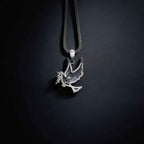 Sterling Silver Dove Necklace: Handmade Peace Symbol Pendant