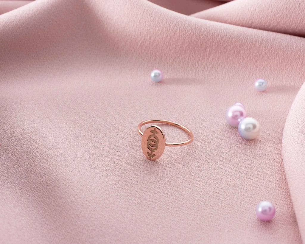 Sterling Silver Heterosexual Symbol Ring: Gender Symbol Jewelry