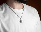 Sterling Silver Ahura Mazda Necklace: Zoroastrian Faravahar Pendant