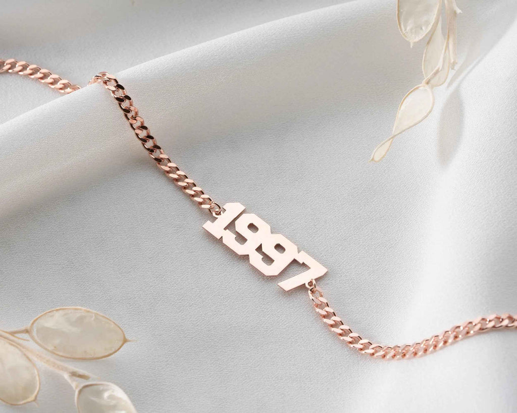 Personalized Date Anklet: Engraved Sterling Silver Ankle Bracelet