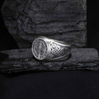 Sterling Silver St Benedict Medal Ring: Religious Signet Jewelry