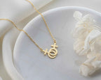 Solid Gold Lesbian Symbol Necklace: LGBTQ Pride Jewelry